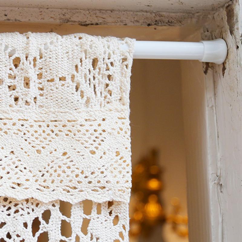 Hollow Crochet Half Curtain Head American Country Cupboard Porch Half Drape Curtain Rustic Floral Coffee Kitchen Short Curtain