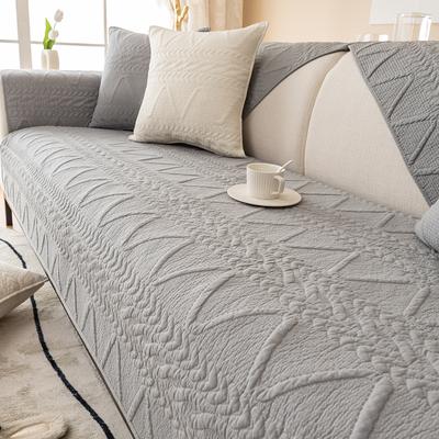 Coussin de canapé tout en coton quatre saisons tapis antidérapant universel nordique simple moderne housse de canapé en cuir couleur unie housse de coussin de siège tissu
