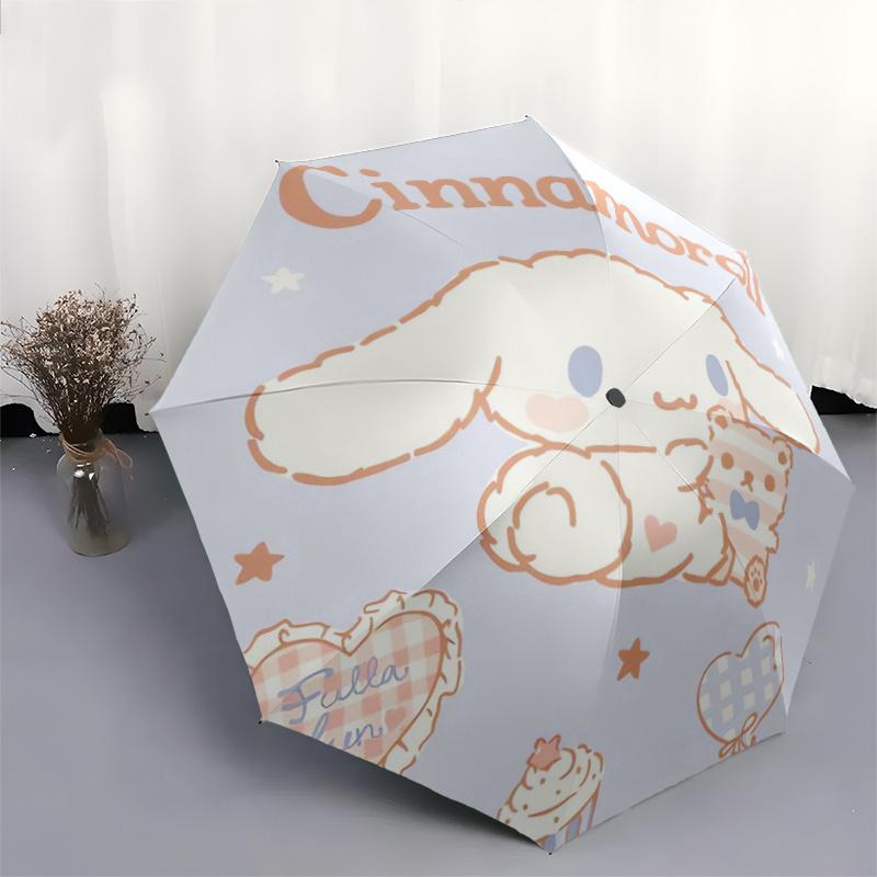 1pc Dessert Cinnamoroll Theme Pattern Beautiful Looking Automatic Folding Umbrella, 3 Folding, 8 Iron Frame Design, Durable and Suitable for Travel an