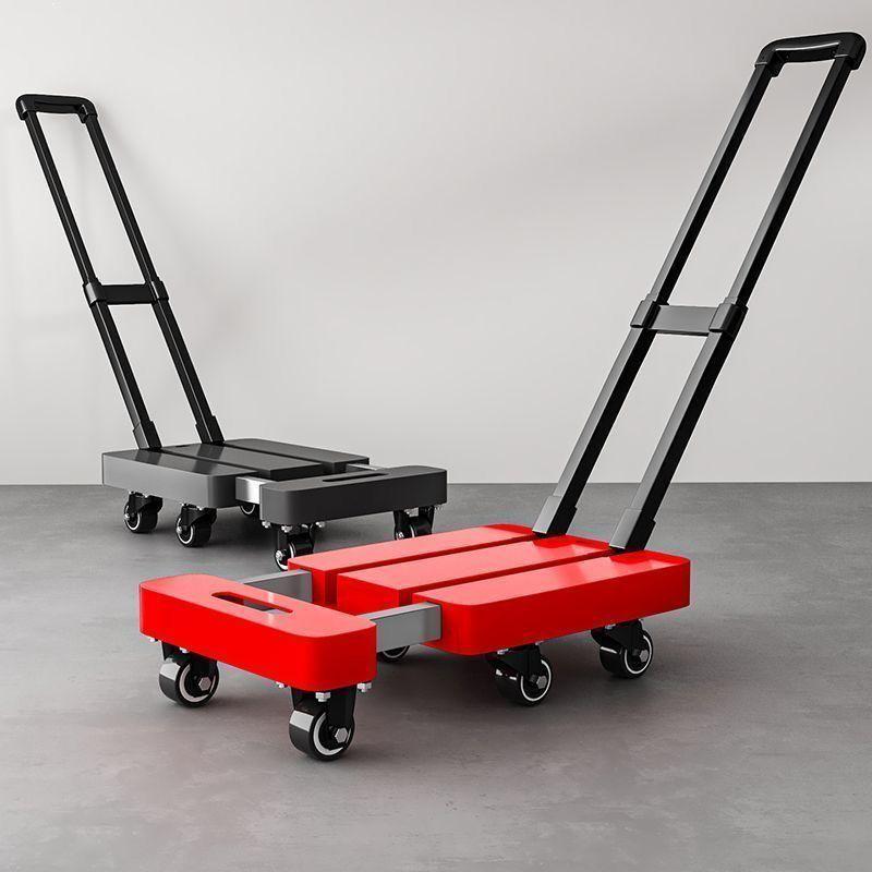 Upgraded Non-Slip Foldable Flat Cart: Extra-Thick, Portable, Retractable Household Pull Cart