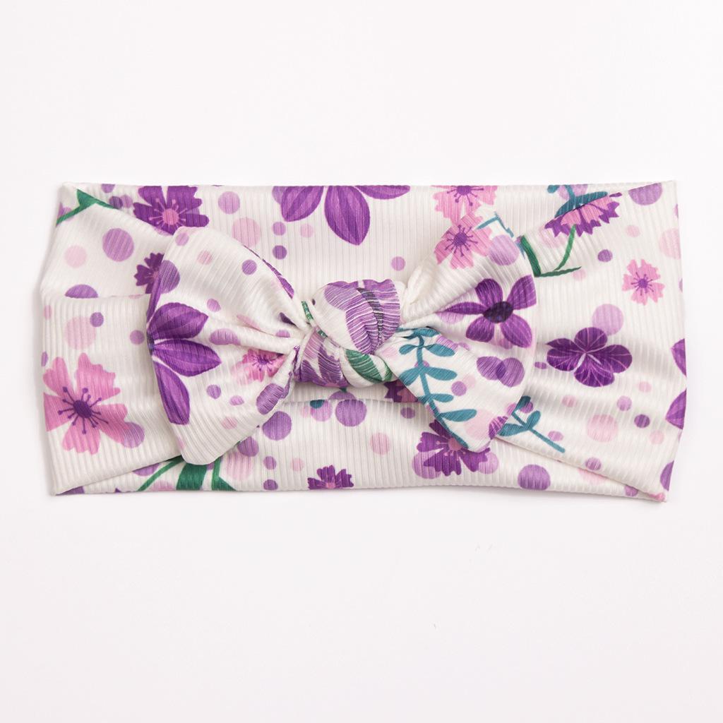 Cozy Baby Hair Band: Soft Print Bow Headscarf for Girls - Perfect for Autumn and Winter