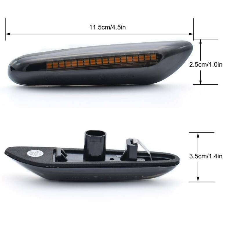 PMMA Side Marker Lights 3W 1 Pair LED Side Indicator Smoke Turn Signal