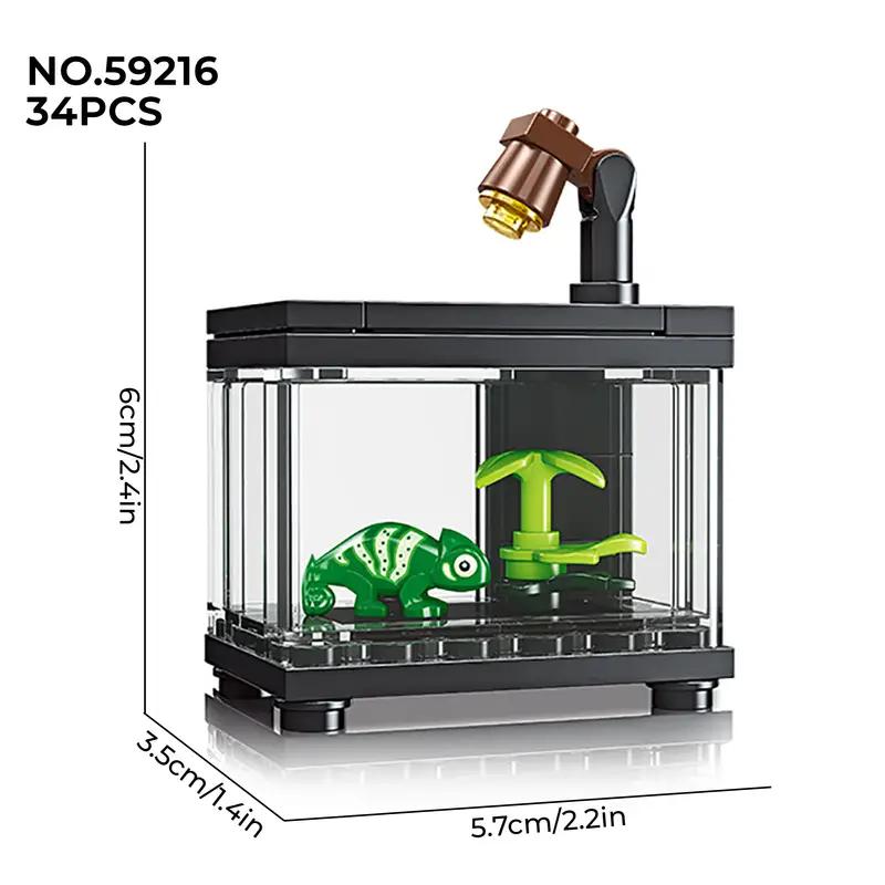 Fish Tank Building Blocks Set Pet Creative Diy Educational Building Blocks Toy Home Furniture City Building Bricks Children Toys