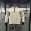 Winter Herren Hoodie Casual Reißverschluss Stehkragen Plus Kaschmir Volltonfarbe Herrenmantel
