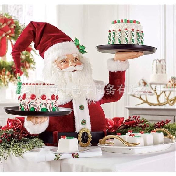 New Christmas Santa Claus Tray Snowman Snack Stand Exquisitely Crafted Snowman Model Holiday Decoration