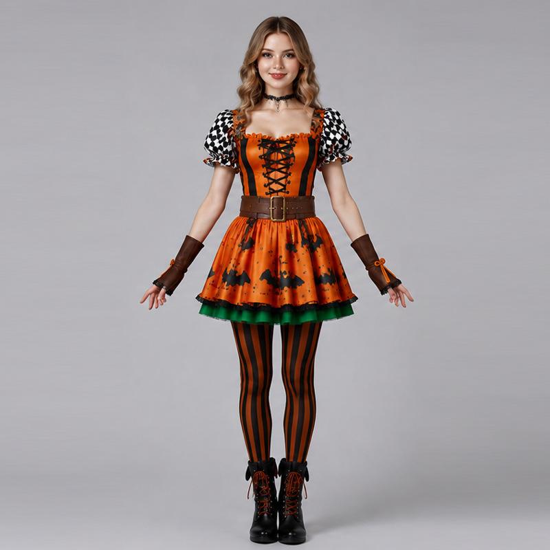 Adult Pumpkin Witch Cosplay Dress, European