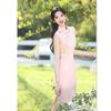 Pink New Chinese Long Hong Kong Style Sleeveless Young Girl Cheongsam 1011 Summer New Slim and Thin Daily Wear