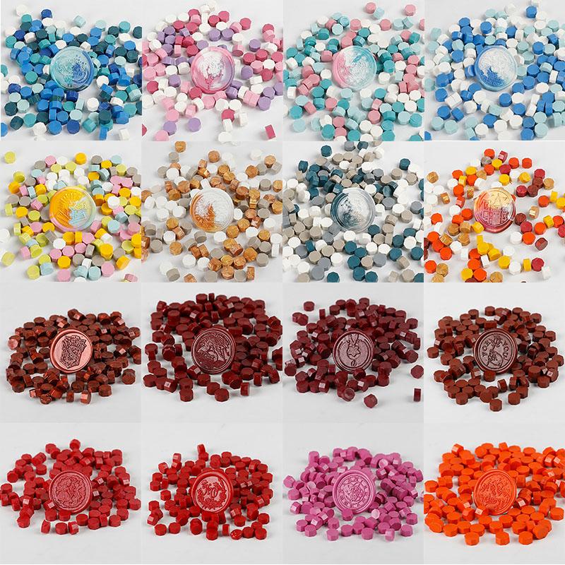 100 Pcs Wax Seal Beads Retro Vintage Wax Seal for Stamps Wax Print Beads Sealing Wedding Birthday Wax Lacquer for Seals HCL001