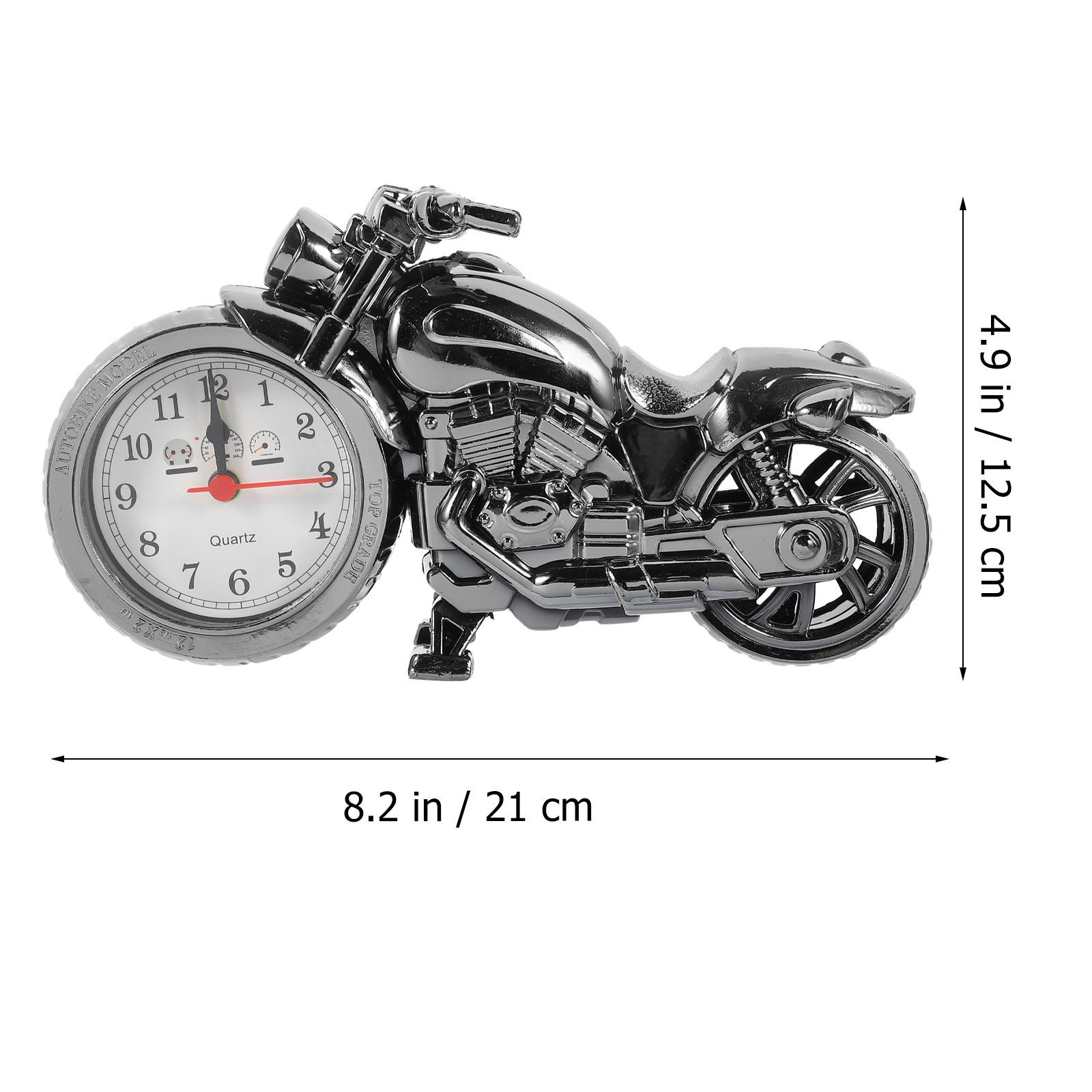 

Vintage Motorcycle Alarm Clock Black Gold Wheel Color Retro Quartz Timepiece For Home Decor Gift For Bike Lovers Old Style