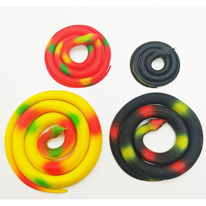 Children's Large Soft Rubber Green Snake Prank Toy Model