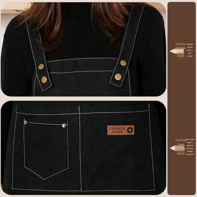 Custom Unisex Waterproof Canvas Waist Apron - Simple, Fashionable Workwear for Catering