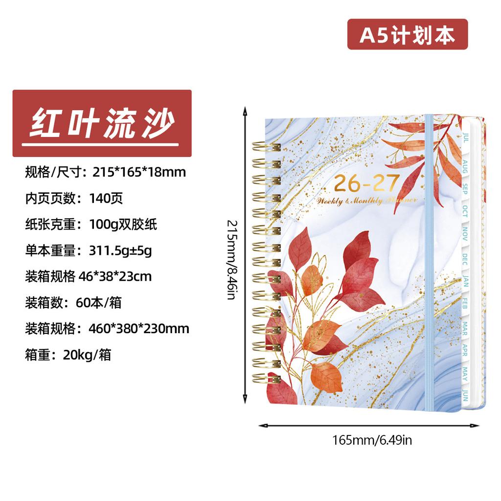 A5 Weekly Planner Spiral Bound Daily Schedule Notebook Journal Calendar