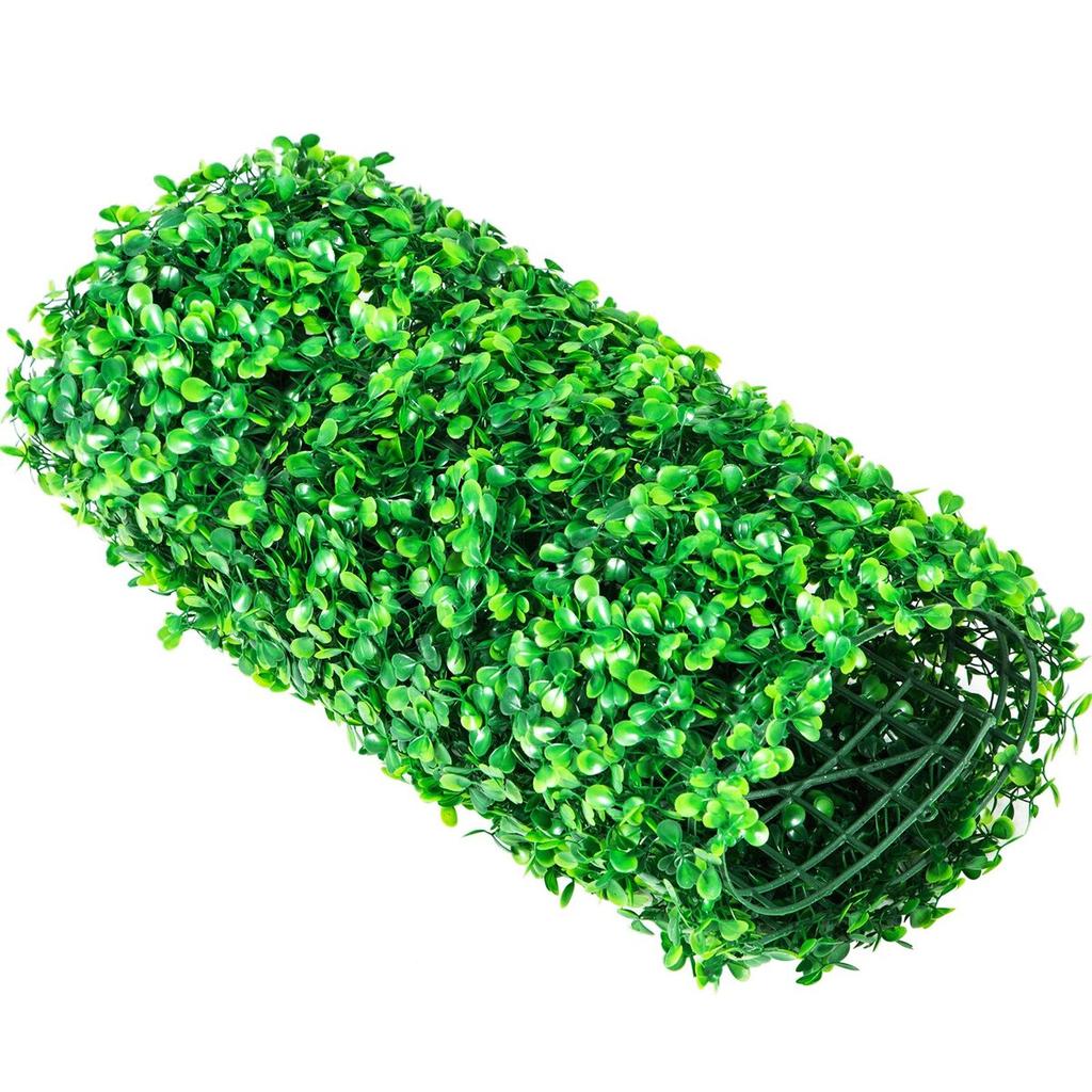 Artificial Boxwood Panel UV 4pcs Boxwood Hedge Wall Panels Artificial Grass Backdrop Wall 24X16" 4 cm Green Grass Wall Fake Hedge for Decor Privacy