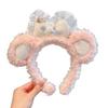 Plush Lace Bow Hairband with Cute Bear Ears for Women - Non-slip Headband Ideal for Face Washing