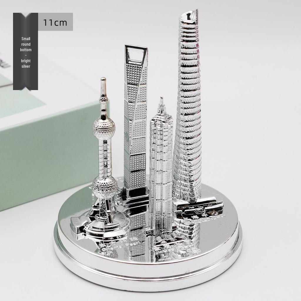 Shanghai Landmark Building Model: Oriental Pearl Tower, World Financial Center, Jin Mao Tower - Metal Creative Handicraft
