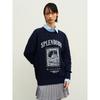 Cable Print Pullover Navy