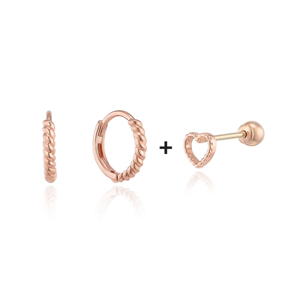 

LLOYD Basic Twist One-Tie Earring Heart Piercing Set LOTL3073T 10k