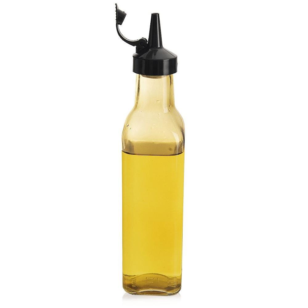 Glass Bottle for Olive Oil, Vinegar, Spices with Olive Oil and Vinegar Dispenser 0.26L
