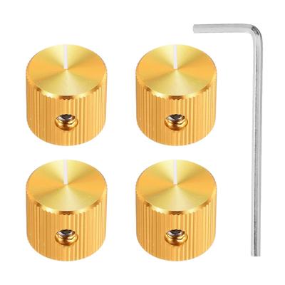 Uxcell Aluminum Potentiometer Inch Inner Diameter X Inch Outer Diameter X Inch Universal Volume Control Knobs for Straight Line Gold Finish 4-Pack