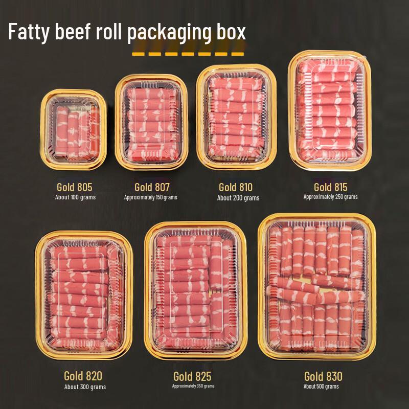 Disposable Plastic Meat Roll Packaging Boxes with Lids