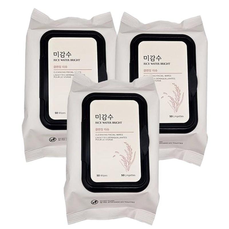 The Face Shop Migamsu Bright Cleansing Tissue Makeup Remover 50 Sheets, 3 pcs, 50 Sheets Pack, 50 wipes, 1 pcs