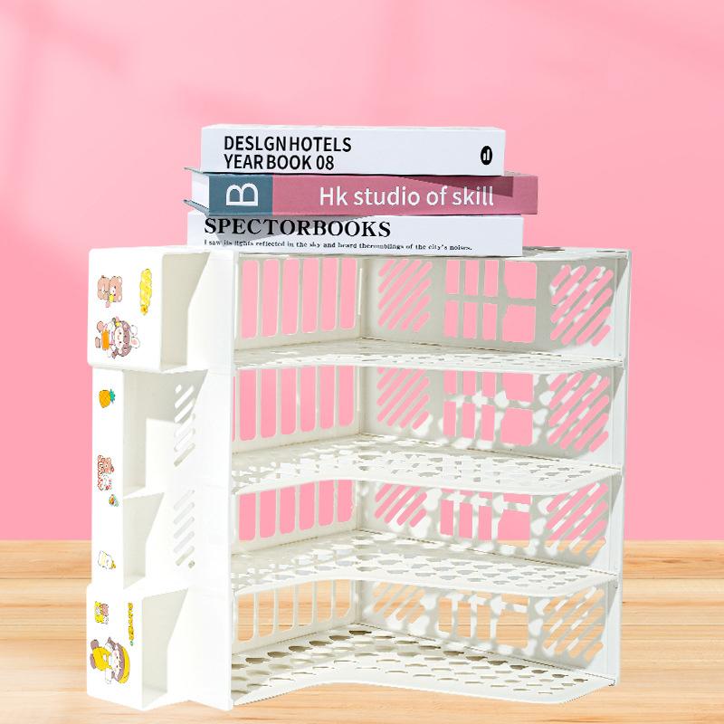 Büyük Kapasiteli Klasör Saklama Kutusu Dosya Rafı Kalemlikli Masaüstü Çok Katmanlı Raf Ofis Düzenleyici Dosya Rafı Ev Kitaplığı