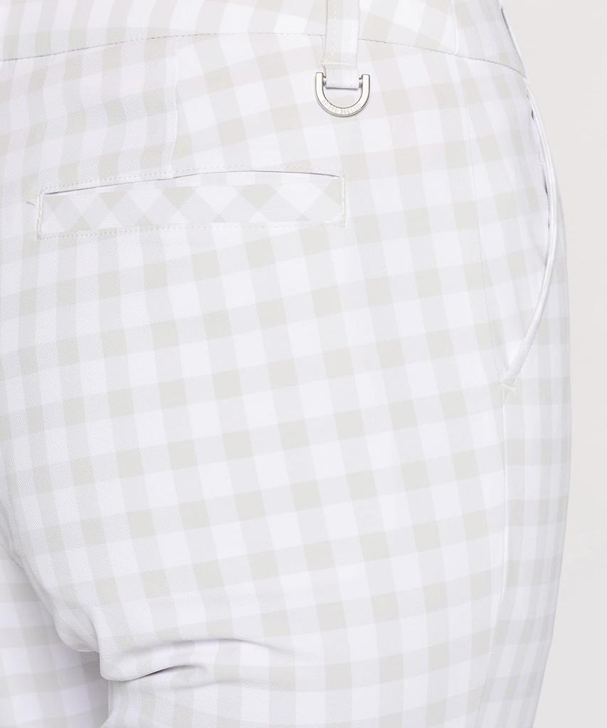 Le Coq Sportif Golf LG5SLP50L GY00 Cropped Gingham Check Golf Stylish Women's (Gray) Pants, Stretch, Breathable,