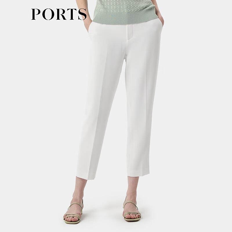 

PORTS Женские кремово-белые глянцевые расклешенные брюки XS