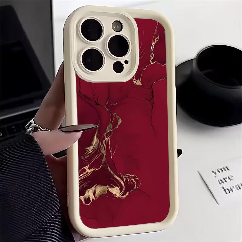 Wine Red Design Texture Marble Soft Case For Samsung Galaxy A06 A26 A34 A36 A33 A25 A16 S25 Ultra S24 FE S23 S22 S21 Plus Cover