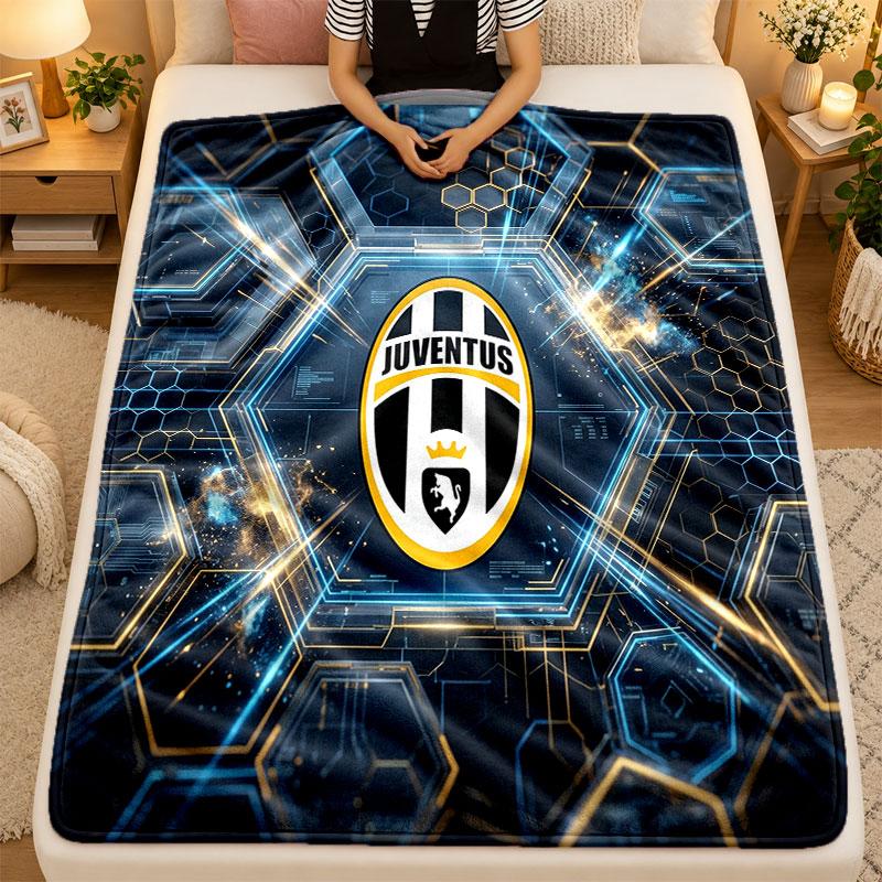 Flanelinis pledas Juventus FC Šiltas minkštas pledas naudojimui patalpoje ant sofos, lovos, svetainėje