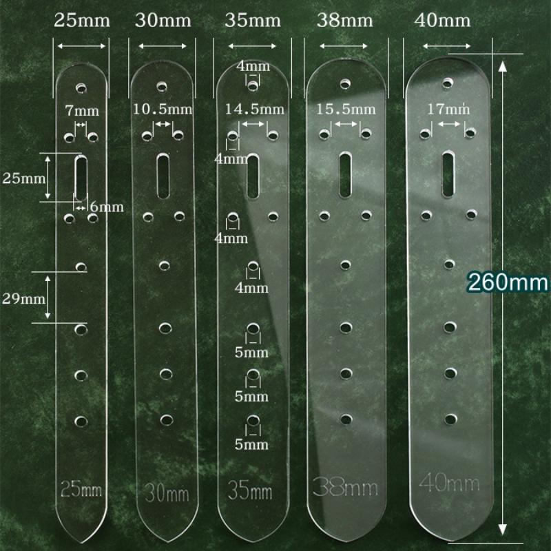 Belt Punching Positioning Template, Acrylic Version 5 Model Vegetable Tanned Belt Fixing Plate, Positioning Plate