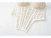 Elegant Lace Mesh Fishbone Spliced Sleeveless Camisole Crop Top for Women