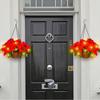 Artificial Poinsettia Floral Red Flowers Hanging Basket with LED Lights Christmas Hanging Basket Create Warm Atmosphere