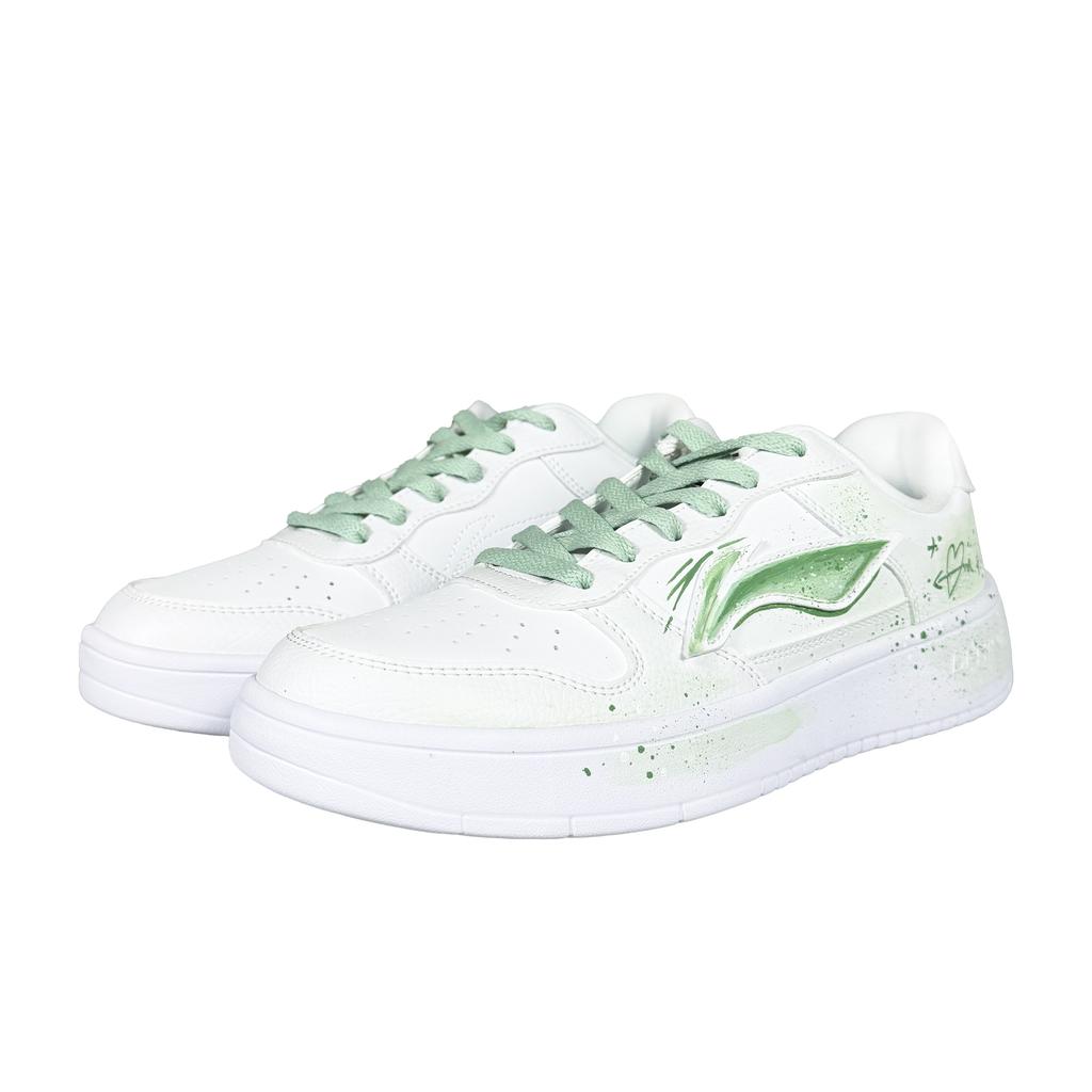 Li Ning Cushioning Abrasion Resistant Breathable Low Top Skateboard Shoes Women's White Green AGCS420-6(Team667-)