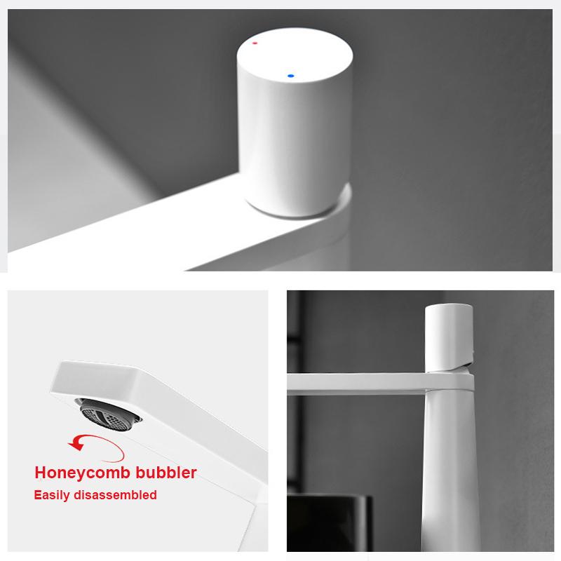 Bathroom Basin Faucet Modern Stainless steel Mixer Taps Deck Installation Hot and Cold Water Faucets Sink Faucet for Bathroom