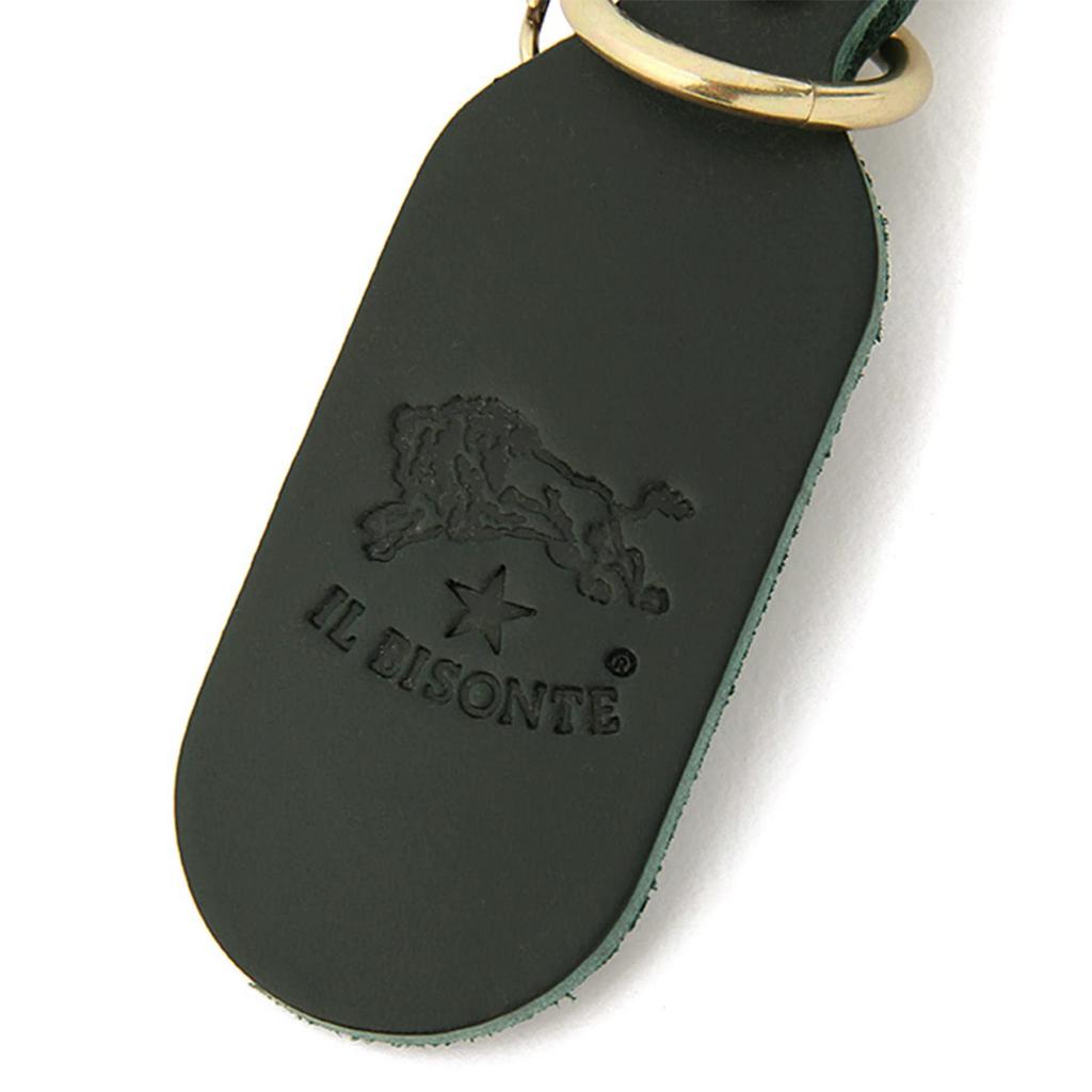 IL BISONTE Genuine Leather Key Ring, Keychain, Cowhide Leather, Unisex, Discolored Brown