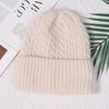 Angola rabbit fur warm solid color light board autumn and winter versatile candy color vertical stripe knitted hat women