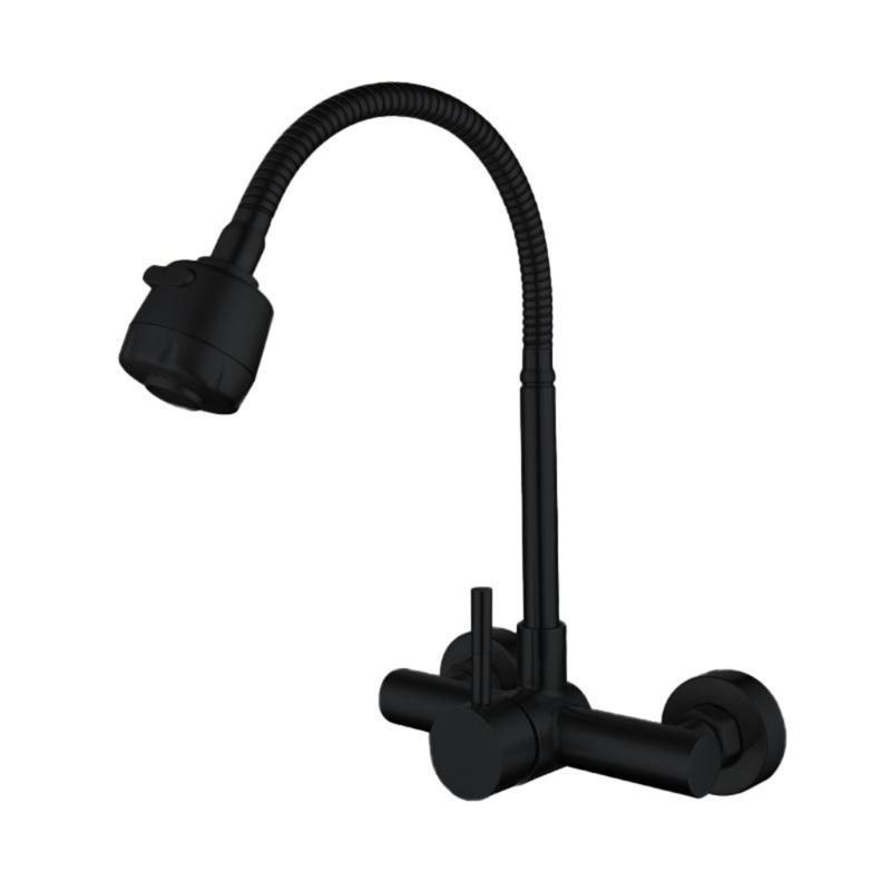 Wall Mounted Kitchen Faucet With Ceramic Cartridges Washbasin Mixing Switches 360 Degree Rotate Sprayers Faucet Enduring
