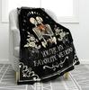Moon Mushroom Floral Print Blankets for Adult Kid, Witchy Gothic Theme Birthday Party Decorations for Living Room Bedroom Office