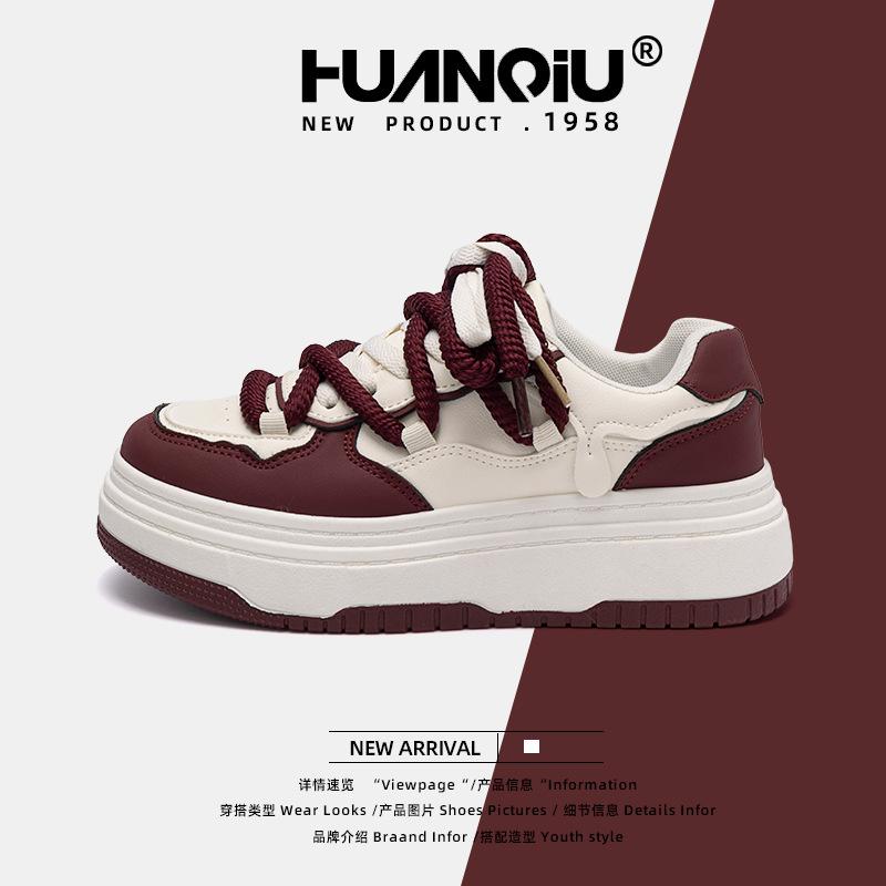 Global versatile thick-soled heightening little white shoes women's spring 2025 new campus style trend board shoes ZHQ5559