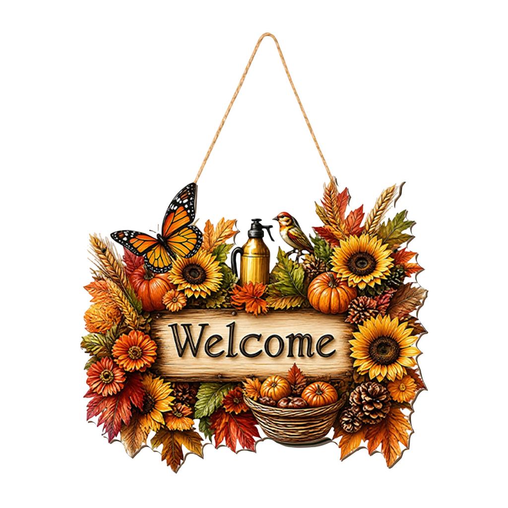Wooden Pumpkin Hanging Ornament for Festival Fall Home Decor