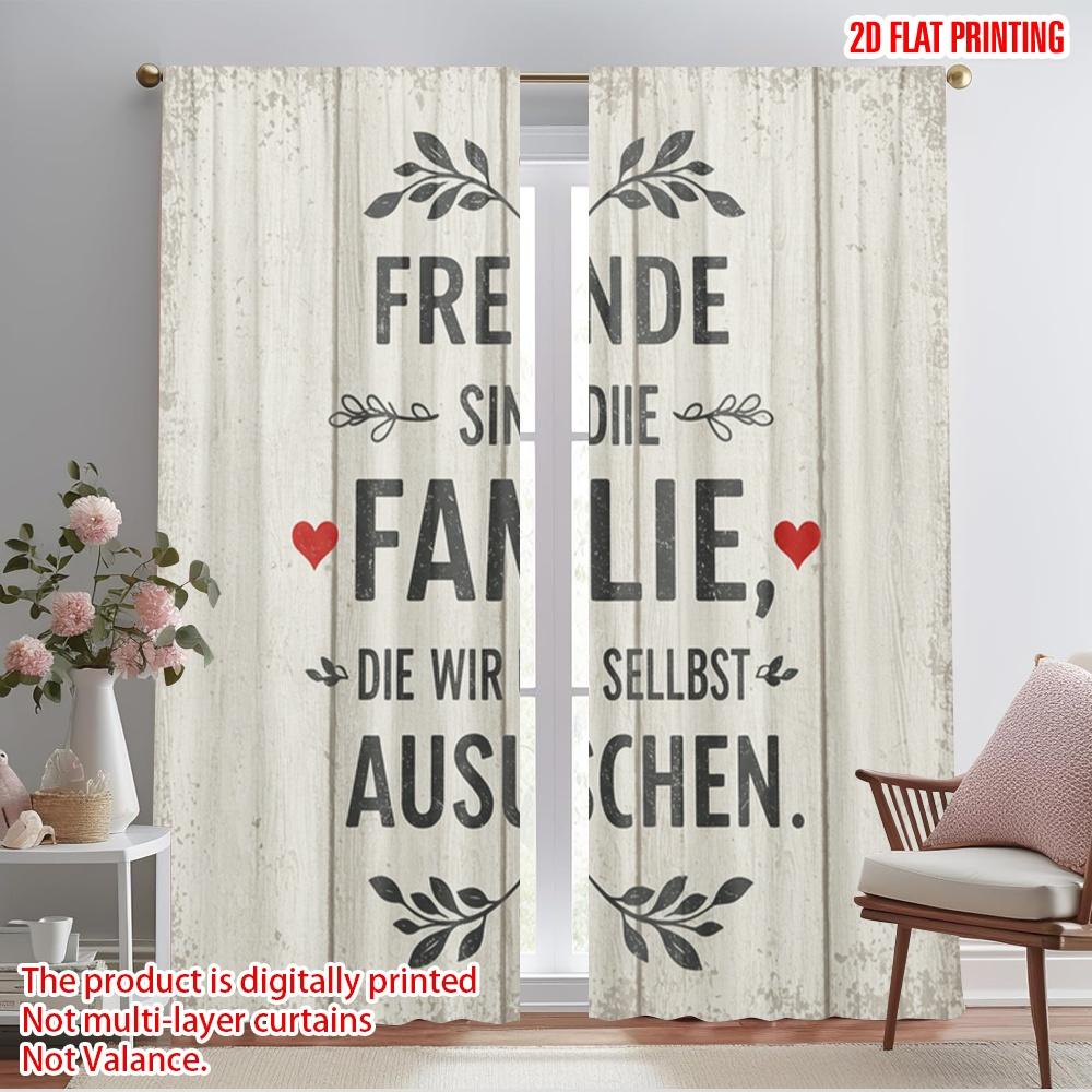 

2pcs 2D flat printing Party Window Curtains Friends Family We Choose 100% Polyester Without Electricity Birthday Party Perfect 52.50×116.00 CM 2pcs