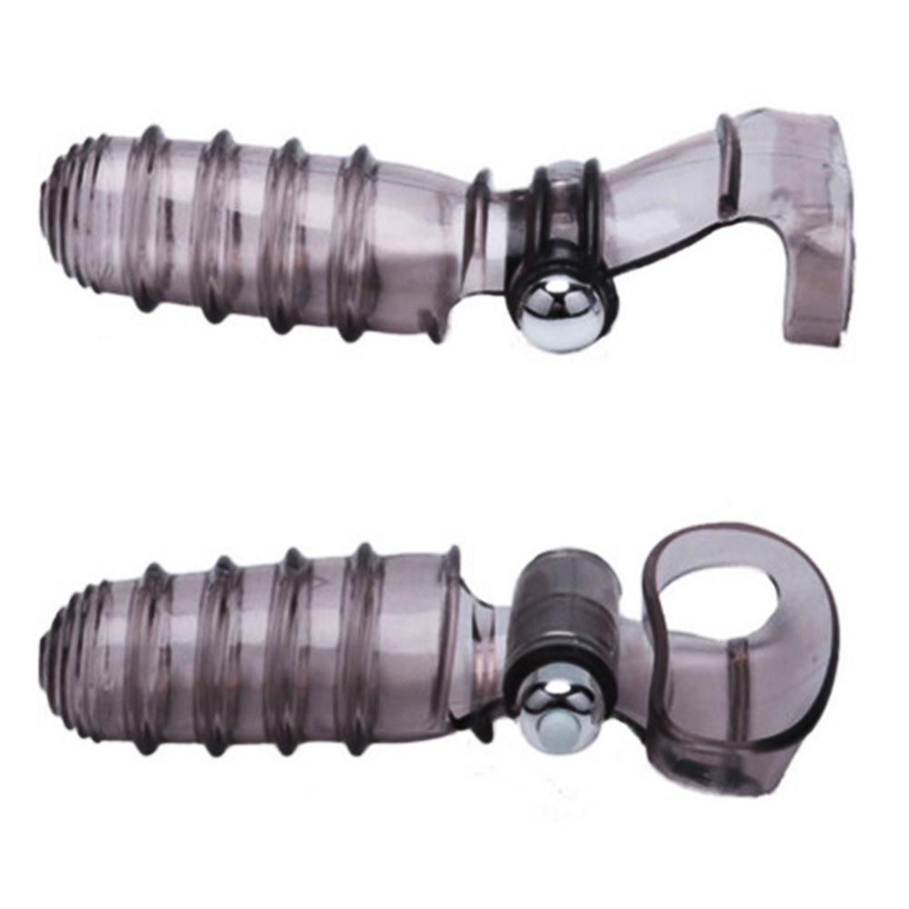 Vibrator cu manșon triplu pentru degete, prelungitor pentru întârziere, prezervativ, inel pentru penis reutilizabil pentru bărbați, teacă, masaj clitoridian, jucării sexuale pentru bărbați