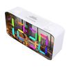 7 Inch Mirror Alarm Clock with Bed Shaker RGB Night Light 5 Levels Volume Vibrating Alarm Clock for Heavy Sleepers Seniors