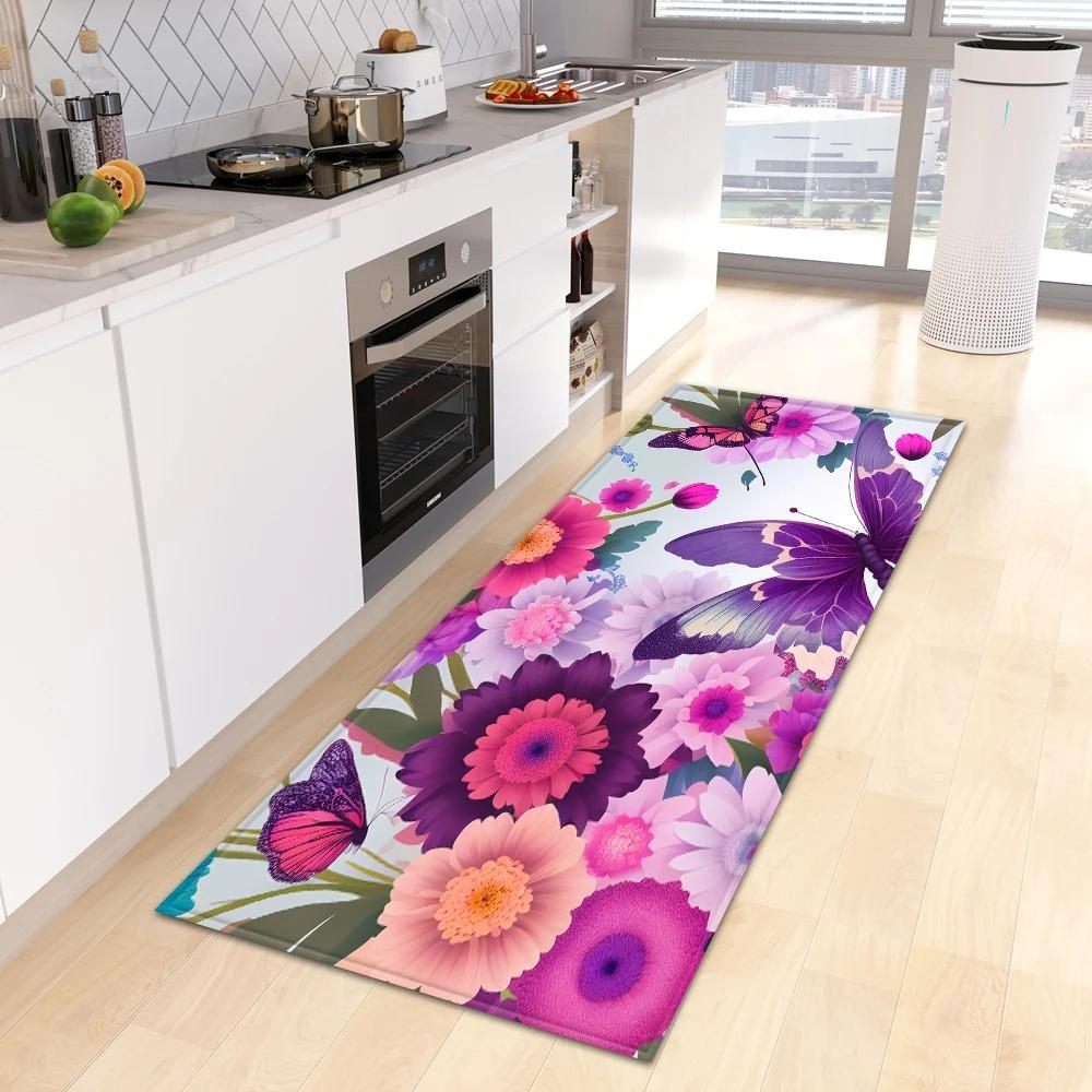 Schöne Blume Retro Muster Haus Küche Bodenmatte Tür Vorne Dekoration Bodenmatte