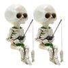 AiO JAPAN Miniature Fishing Skeleton Set of Halloween Unique and Cute Figurines, 2, Horror,