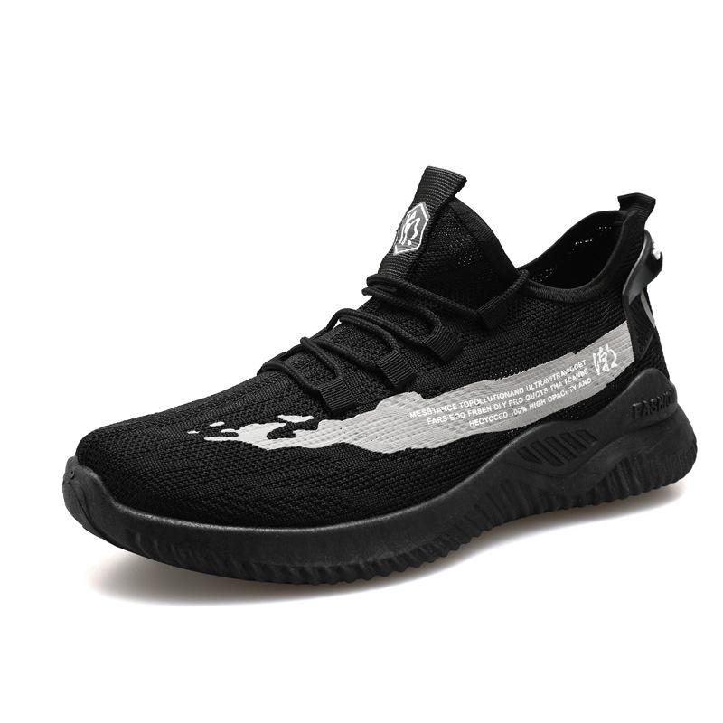 Pánské letní boty prodyšné volnočasové sportovní pánské běžecké boty létající tkané boty síťované boty