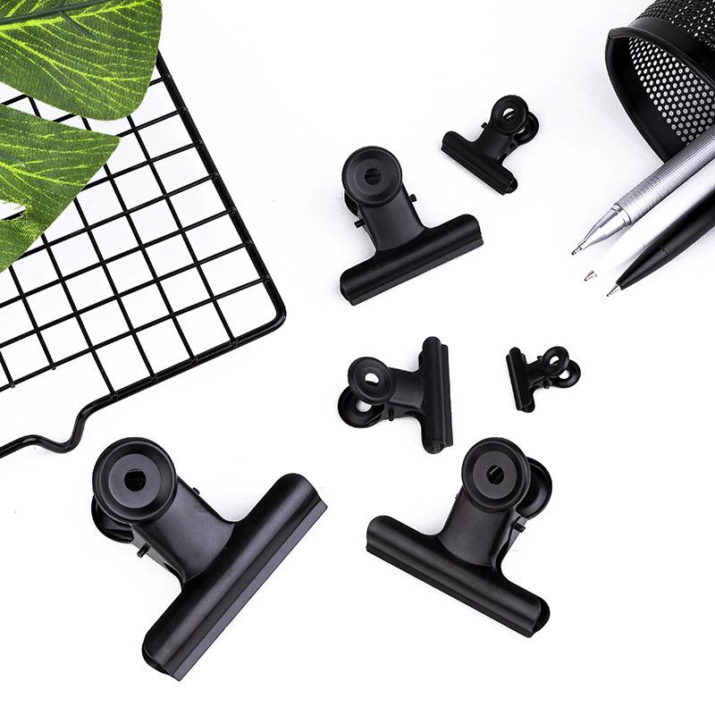 Colorful 50mm Black Metal Round Head Stationery Clip