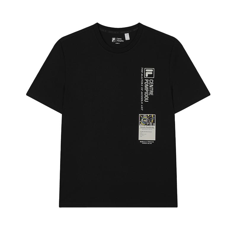 FILA T Shirts Men s Jet Black Crew Neck F11M438120FBK 170/92A/M