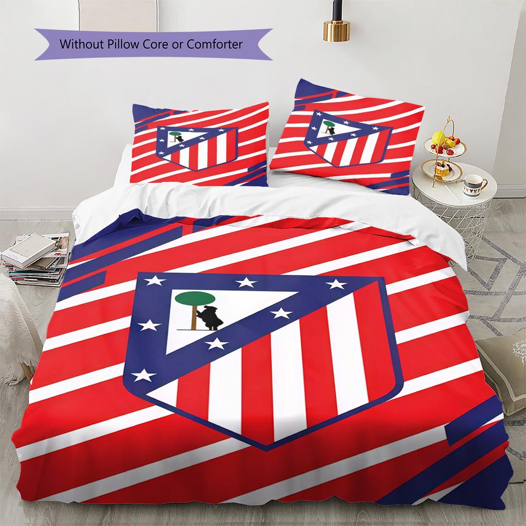 Ensemble couette et taies d'oreiller Atleti Décoration de maison Cadeau d'anniversaire (1 housse de couette + 2 taies d'oreiller, sans garniture.)